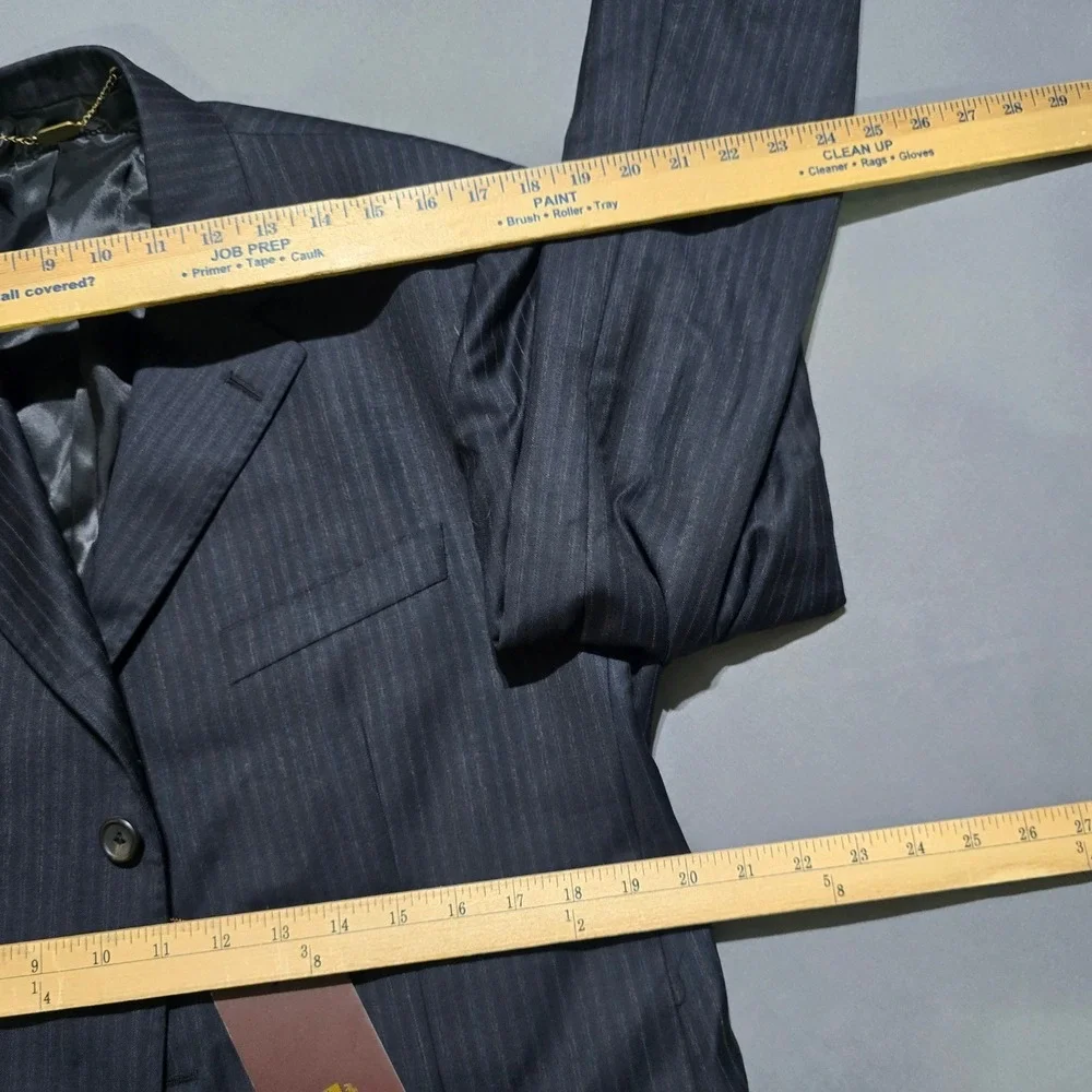 Sorrent Sartoriale Suit jacket 40 pants 34x36 raw hem Pinstripe Super 140s Wool
